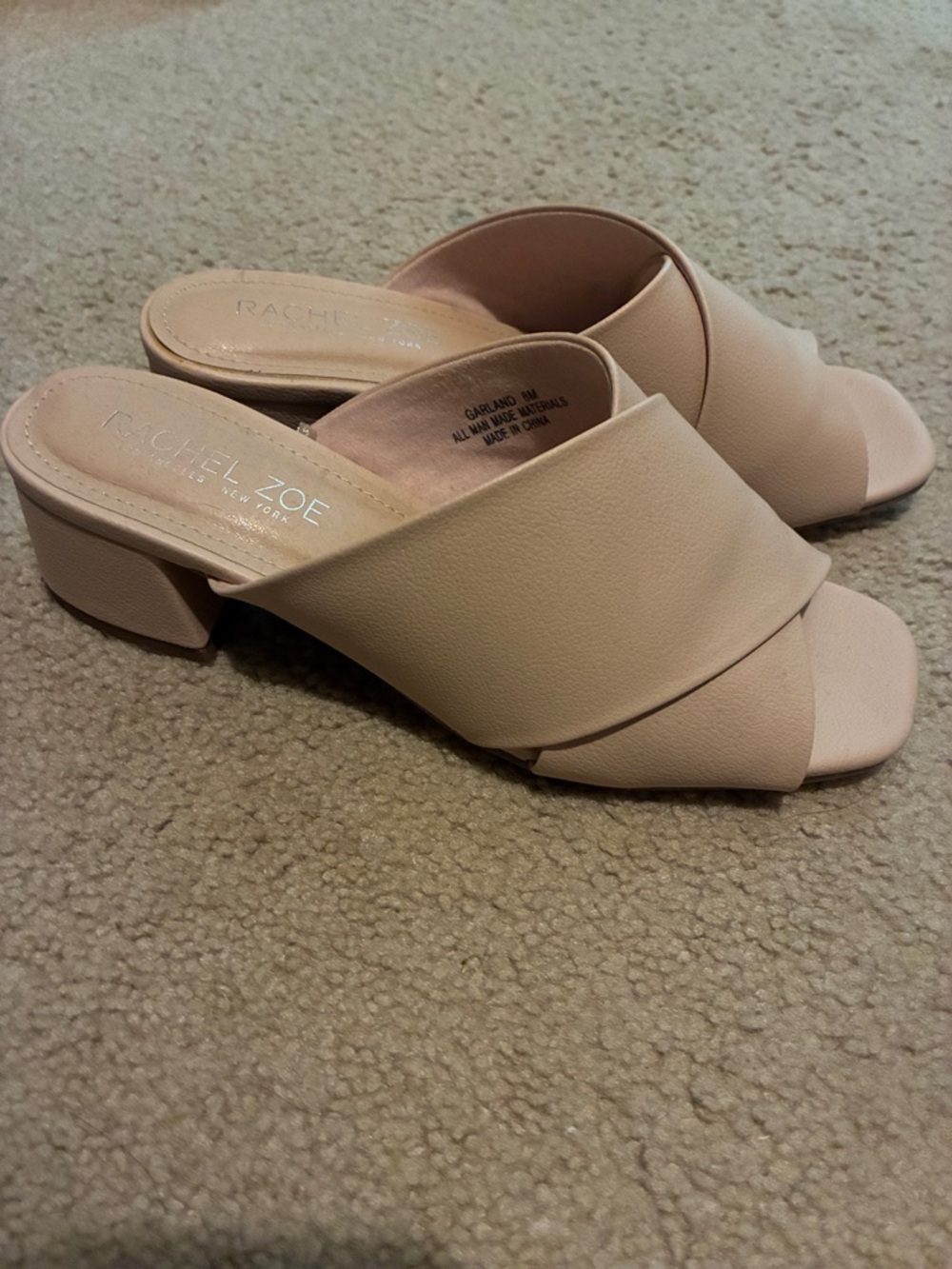 Rachel Zoe Powder Blush Crossover Slide Mules